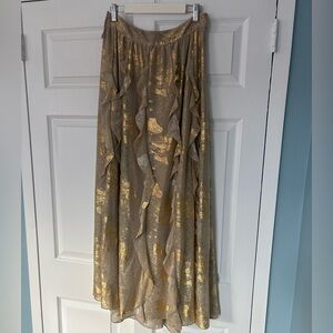 Moulinette Soeurs gold maxi skirt, size 6